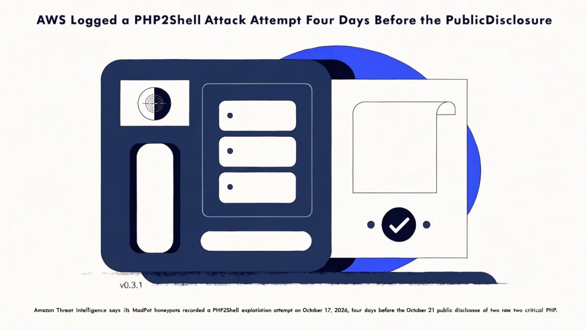 Editorial illustration for AWS Logged a PHP2Shell Attack Attempt Four Days Before the Public Disclosure