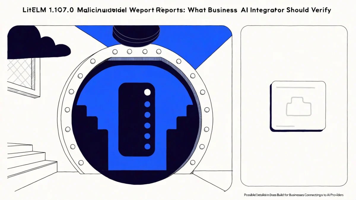 Editorial illustration for LiteLLM 1.107.0 Malicious Wheel Reports: What Business AI Integrators Should Verify