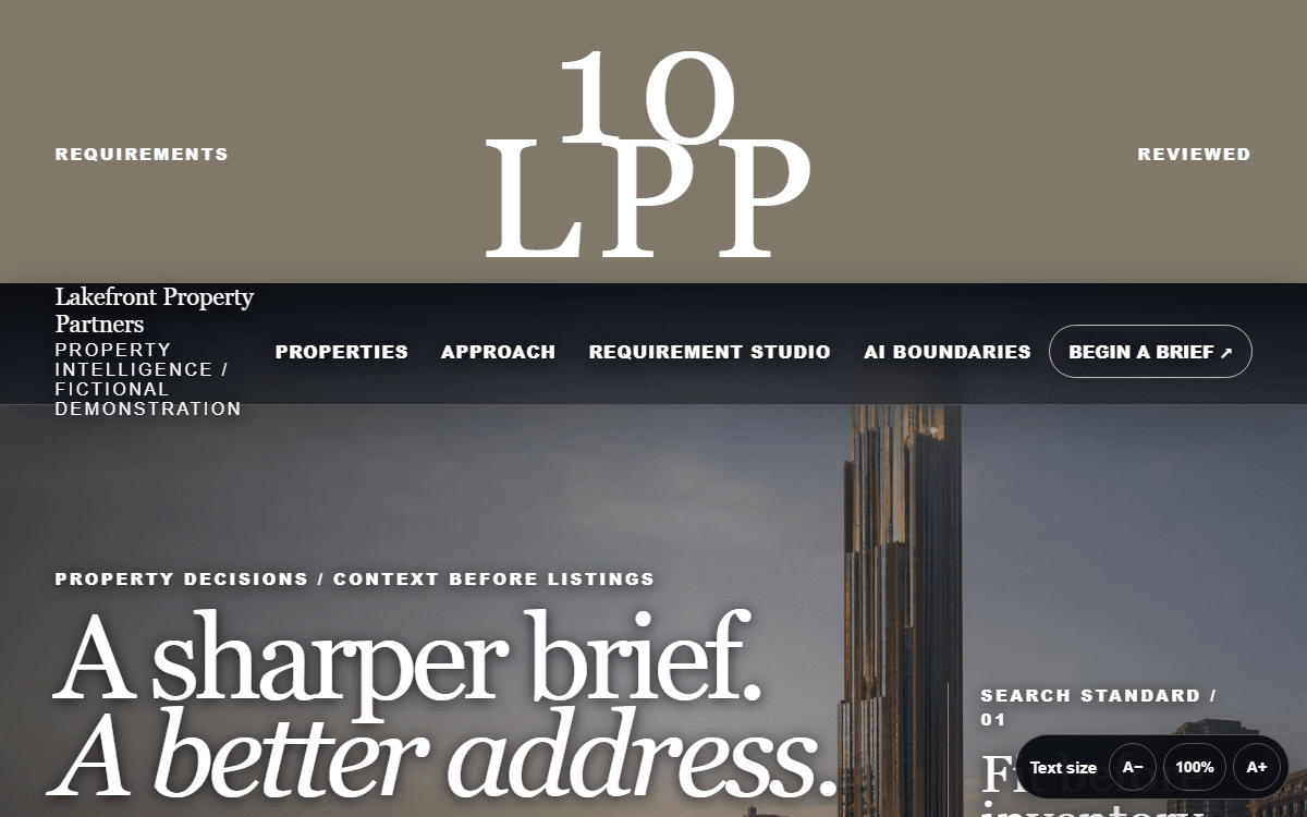 Lakefront Property Partners demo site homepage